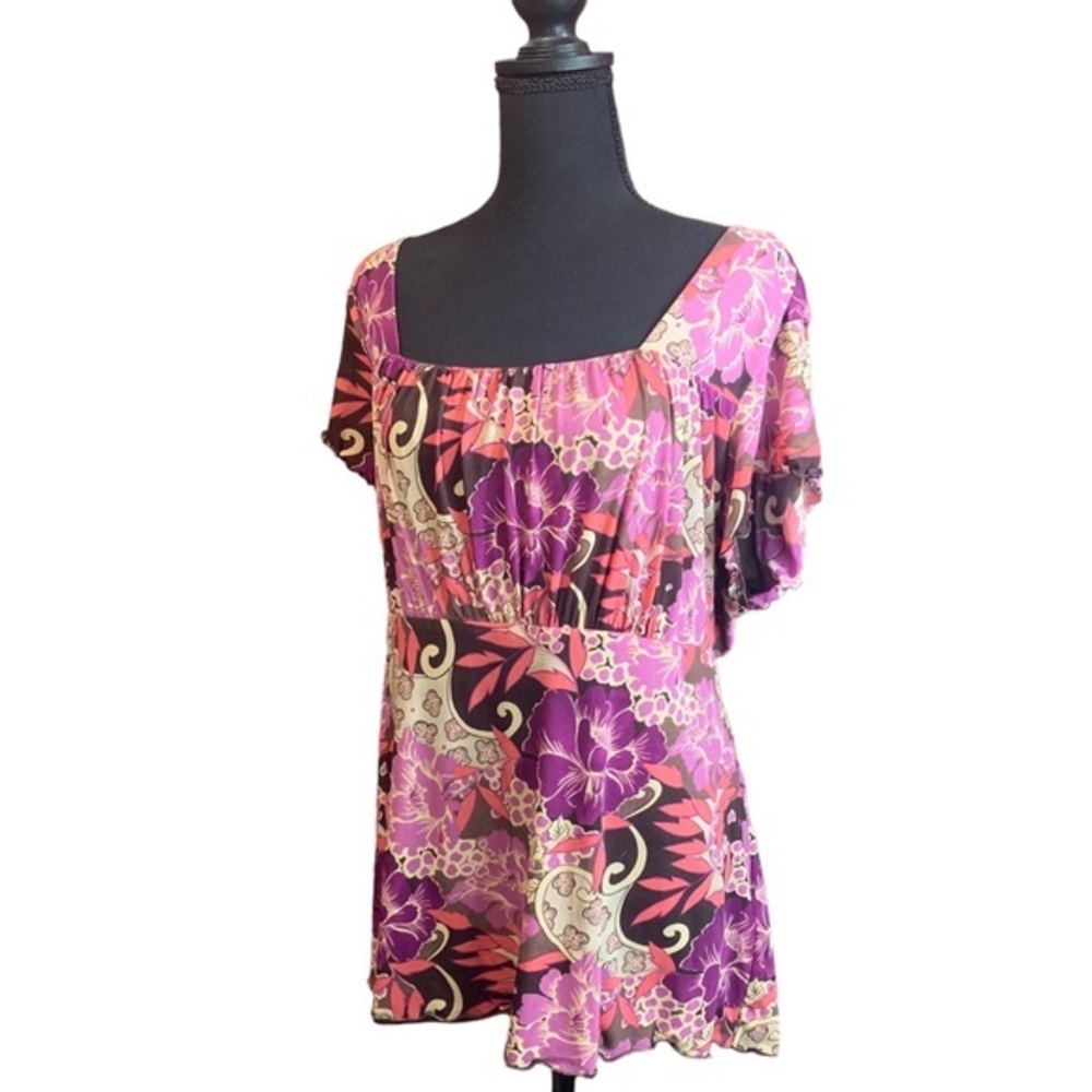 Style & Co boho floral style top Y2K 2000